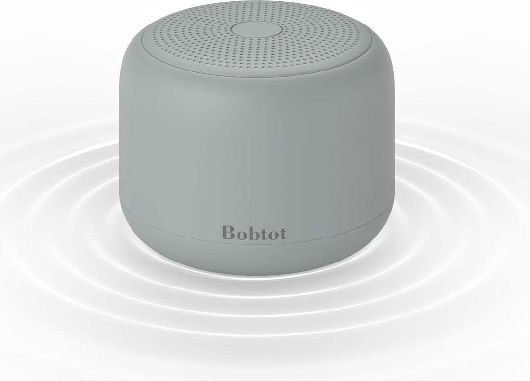 Bobtot Portable Bluetooth Speakers with Strap Easy to Carry, Wireless Waterproof Mini Speaker with Loud Stereo Sound, 20 Hours Playtime, Rechargeable Battery, Built-in Microphone, Dark Gray