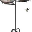 Metal Bird Bath for Outside, Vintage Freestanding Birdbaths Feeder Bowl, Stable & Easy to Clean Birdfeeder for Outdoors Garden Yard Lawn Decor (Retro Brown)