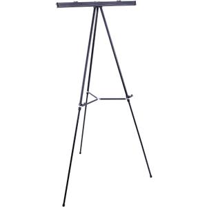 U.S. Art Supply 66" High Boardroom Black Aluminum Flip Chart Easel & Presentation Stand - Adjustable Floor/Tabletop, Portable Tripod, Holds 25 lbs., for Chart Paper, Poster Boards, & Pads