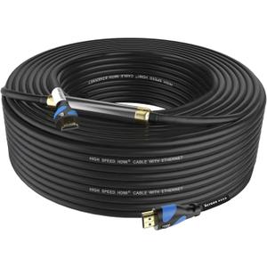 Postta HDMI Cable(100 Feet Blue) HDMI 2.0V with Built-in Signal Booster-Support 4K,3D,1080P,Ethernet,Audio Return-1 Pack