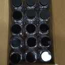 Plastic 2oz Mason Jars Clear Mini Jars with Lid Leakproof Travel Bottles Small Containers for Honey,Jam,Spice,Juice (Black, 30 Pack)