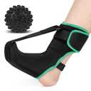 Plantar Fasciitis Night Splint Sock with Massage Ball for Plantar Fasciitis Relief, Soft & Comfortable Foot Brace for Achilles Tendonitis Heal Spur Foot-drop Flat-arch for Women and Men, Medium-Green