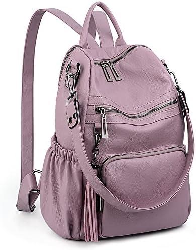 UTO Women Backpack Purse Leather Vegan Ladies Fashion Designer Rucksack Convertible Travel Shoulder Bag with Tassel