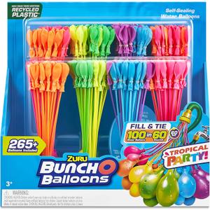 Bunch O Balloons Tropical Party 250+ Fast Fill Self Seal Water Balloons, Box of 8 Packs Bunch O Balloons Tropical Party 250+ Fast Fill Self Seal Water Balloons, Box of 8 Packs