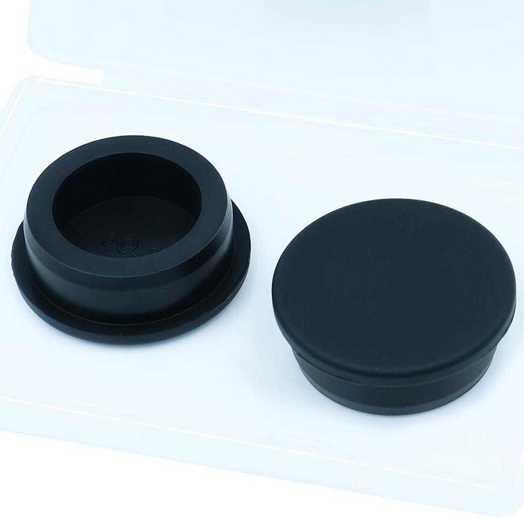 2PCS 2inch / 51.3mm Black Hole Plugs Silicone Rubber Plugs for Round Holes, Rubber Stoppers Waterproof Tube Plugs Flexible T-Type, Used for Sealing Plugs Bathtub Jet Covers, Fit for 50.3~51mm Hole
