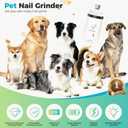 Upgraded Silent Dog Nail Grinder, Cordless Grooming Pro Nail Grinder with 3 Adjustable Speeds & Led Light, Painless Paws Grooming for Small Medium Large Dogs & Cats (2 Replacement Heads)