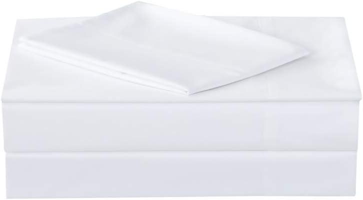 King Size Percale Bed Sheets, 200 Thread Count Cotton Polyester Blend Sheet Set,Wrinkle Free,Breathable,Crisp Refreshing Feeling, 60 Cotton 40 Polyester Cotton Rich Sheets 4 PC(White,King)