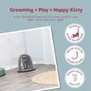 Trixie Cat Massager and Self Grooming Arch, Bristle Ring Brush, Carpet Base Scratcher, Cat Self Groomer, Gray, Small