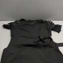 Black Wrap Dress With Lace Sleeves, Size S