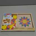 Melissa & Doug Pattern Blocks and Boards with 120 Multi-Colored Wooden Shape Tiles, 5 Double-Sided Puzzle Boards, Tangram Puzzles, Montessori Toys for Girls & Boys