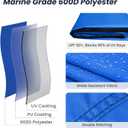 KAKIT Bimini Tops for Boats with Mesh Sides Heavy Duty Cover Adjustable 4 Straps Zippered Storage Boot(4 Bow 8'L x 54" H x 67"-72" W,Blue)