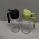 TrendPlain 16oz/470ml Glass Olive Oil Sprayer for Cooking  2 in 1 Olive Oil Dispenser Bottle for Kitchen Gadgets and Air Fryer Accessories, Salad, BBQ - Black & Green