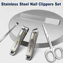 NOVANO 5-Piece Nail Clippers Set - Stainless Steel Manicure Pedicure Kit with Portable Travel Case, Professional Fingernail & Toenail Grooming Tools for Men Women