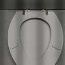 Mayfair Bennett Toilet Seat with Brushed Nickel Hinges, Slow Close Wood Seat, Secure Metal Hinges, Easy Install, Elongated, White