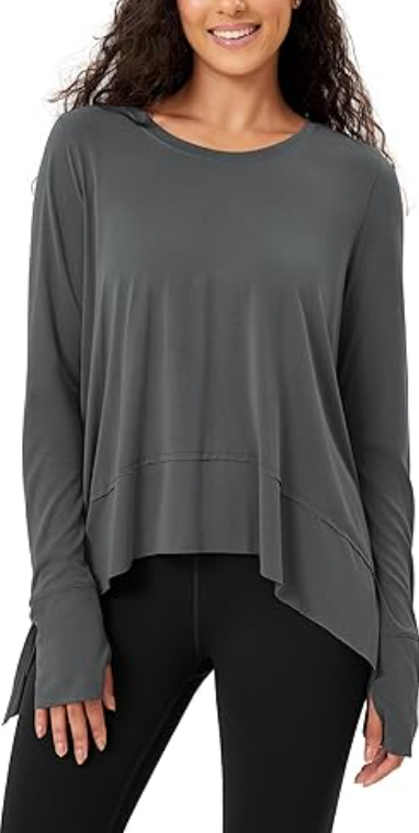 ODODOS Women's Modal Soft Long Sleeve Tee with Thumb Hole Athletic Gym Workout Tops Yoga Shirts Size 2XL