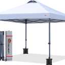 MASTERCANOPY 8x8 Durable Pop Up Canopy Tent with Roller Bag, White
