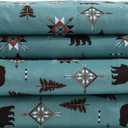 Beatrice Home Fashions Cozy Cabin 4-Piece Full Microfiber Bedding Sheet Set with Deep Pockets Rustic Patchwork Plaid Deer, Wilderness Bears