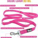 SlowTon No Pull Dog Harness - Heavy Duty Dog Harness and Leash Set for Medium Large Dogs, Reflective Tactical Harness with Soft Padded and Front Clip for Easy Walk and Training (Fuchsia L)