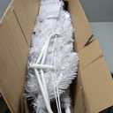 6 ft. Unlit Slim Pencil Artificial Christmas Tree with Metal Stand White