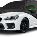 Waterproof Car Cover for Subaru WRX 2012-2025,210D All Weather Car Covers with Zipper Door,Windproof Bands for Sun UV Snow Rain Dust Hail Protection