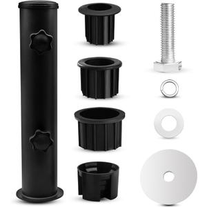 Umbrella Pole Replacement Umbrella Mount, Metal Deck Umbrella Holder Outdoor, Universal Umbrella Replacement Parts Tube Bracket, Heavy-Duty Umbrella Base Holder Tube Bracket for Balcony Pool (Black)