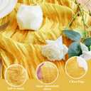 Wokceer Cheesecloth Table Runner Christmas 2Pack 10FT Gold Boho Gauze Fall Easter Cheese Cloth Table Runner for Party Long Rustic Sheer Table Runners for Baby Bridal Shower Wedding Table