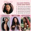 Loose Deep Wave 4X4 HD Lace Front Wigs Wear and Go Glueless Wig Human Hair Pre Plucked Pre Cut Deep Wave 4X4 Body Wave Curly Lace Closure Human Hair for Black Women Glueless Wigs 200% Density 22 Inch