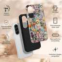 Halloween Skull Case for Samsung Galaxy A56 5G, Aesthetic Cute Flower Skeleton Phone Case Hybrid 2-Layer Hard Shell Shockproof Design Protective Cover