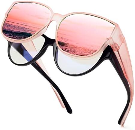 Face Shadow Polarized Sunglasses Fit Over Glasses, Sunglasses for Women to Go Over Glasses UV Protection Lightweight