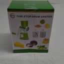 Kitchen Cheese Grater Hand Crank, 3-Blade Stainless Vegetable Shredder Steel Grinder with Strong Suction Base, Easy to Use & Clean for Cheese, Veggie, Nut, Chocolate (Red)