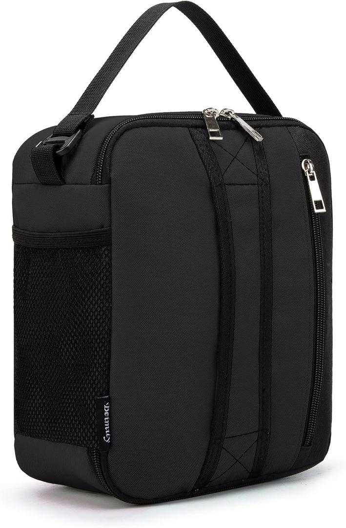 BEIMILY Small Insulated Lunch Bag,Lunch Box for Men Women Adults,Portable Refrigerated Lunch Box,Soft Insulated Tote Bag for Office Work Picnic with Comfort Handle and Removable Hand Strap (Black)