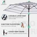 JEAREY 7.5FT Patio Umbrella Outdoor Market Umbrella with 6 Sturdy Ribs, Push Button Tilt/Crank Table Umbrella for Garden, Deck, Backyard and Pool, Black & White Stripe