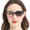 MARE AZZURO Photochromic Reading Glasses Women Blue Light Blocking Oversized Readers (Purple, 1.00)