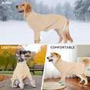 cyeollo Dog Sweater Knitwear with Long Sleeves Turtleneck Pullover Sweaters Fall Winter Dog Clothes Sweaters for Large Dogs, Beige XXXL