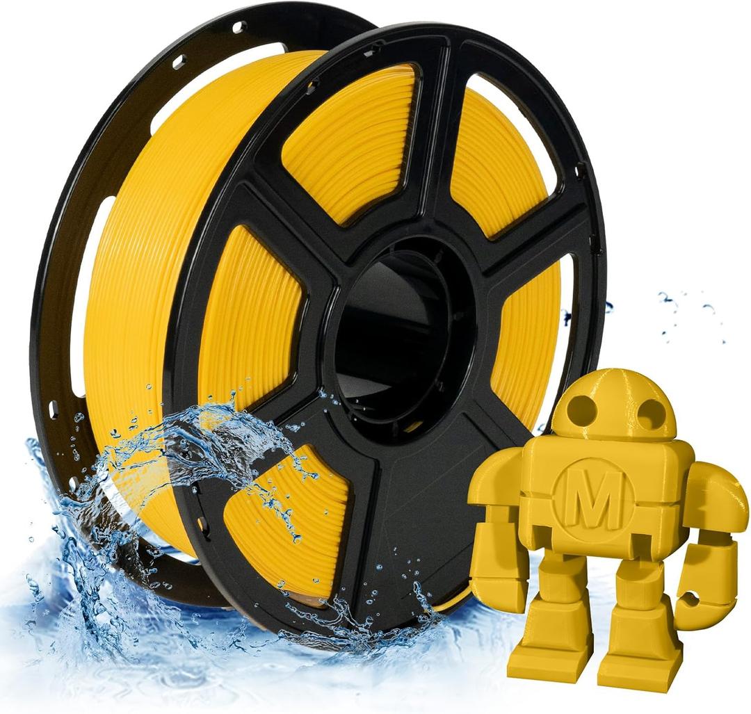 FLASHFORGE PETG Pro Filament 1.75mm Yellow, 3D Printer Filament 1kg (2.2lbs) Spool, Dimensional Accuracy +/- 0.02mm, 3D Printing Filament for Various Mechanical Parts, Waterproof Parts