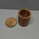 Kimona Food Jars & Canisters Acacia Wood round wooden storage jar with Lid for Keeping Cookies Pantry, Tea, Sugar, Coffee. (4.5" x 4.5" x 6")