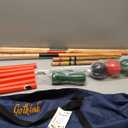 GOTHINK 4 Players Croquet Set with Wooden Balls for Adults & &Kids - Summer Outdoor Games for School Field Day Lawn Backyard Activity - 30Inch Wooden Mallets,Colored Ball, Wickets, Stakes