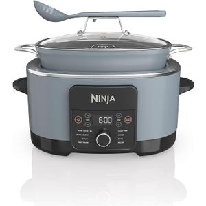 Ninja MC1001 Foodi PossibleCooker PRO 8.5 Quart Multi-Cooker, with 8-in-1 Slow Cooker, Dutch Oven, Steamer, Glass Lid Integrated Spoon, Nonstick, Oven Safe Pot to 500F, Sea Salt Gray