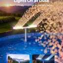 POOLHACKER Solar Pool Fountain with 10-Color LED Lights, Newly Refined Streamlined Design, Auto Dusk Sensor & Timer, Remote Control, Dual-Head Adjustable Spray for Above & Inground Pools