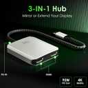Minthouz USB C to Dual HDMI Adapter, USB c hub Dual 4K@60Hz Dual HDMI Output + 100W PD Power Delivery for MacBook Pro, Dell, HP, Surface, LG (MST is not Supported on MacOS)