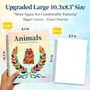 3 x Watercolor Workbook, Large 10.3x8.3” Beginner Friendly Watercolor Painting Kit with Thick Paper & 3 Brushes Included, Bird, Animal, Ocean & Flower Themes