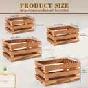 4 Pieces Decorative Wood Crates for Party Display, Large Rustic Farmhouse Wooden Nesting Storage Crates with Handles for Wedding Birthday Home Party Decoration