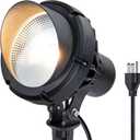 SUNVIE 40W Spot Lights Outdoor 120V LED Plug in Spotlight Outdoor 4000LM Ultra Bright Flag Pole Light 3000K Warm White Landscape Spotlights for Yard House Tree Lawn Signage, with Stake & 5.5FT Cord