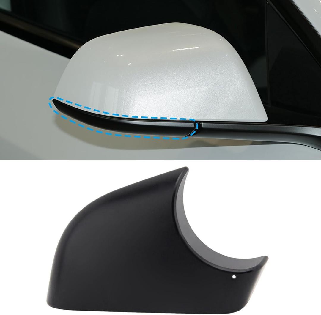 Mirror Lower Cover for Tesla Model Y Model 3 2018-2024,Left and Right Rear View Mirror Bottom Cover Repair Replacement,Compatible with Tesla Model Y (Left Side Black-Model 3)