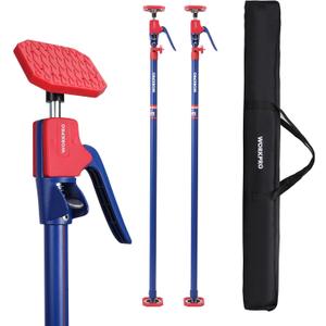 WORKPRO Cabinet Jack Support Pole, 54-114 Inches Steel Telescopic Quick Support Rod Adjustable 3rd Hand Support System with 154 lbs Capacity for Cabinet Jack, Drywall Jack& Cargo Bars, 2-Pack