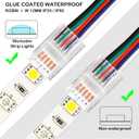 Flutesan 20 Pcs 5 Pin 12 mm LED Strip Connector RGB Lights Waterproof Adapter 22 Awg Wires Connector for Strip Light Unwired Gapless Track 5v 12v 24v