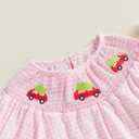 Newborn Baby Girl Smocked Thanksgiving Outfit Infant Plaid Bubble Romper Embroidery Turkey Fall Clothes (Pink)