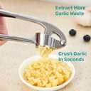 HiramWare Garlic Press, Premium Rust Proof Kitchen Garlic Mincer Crusher Squeezer with Ergonomic handle, Ginger Crusher with Good Grip, Easy to Clean, Dishwasher Safe