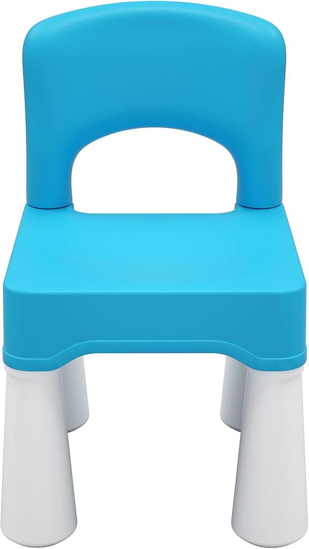 burgkidz Toddler Chair for Kids Ages 2-4, Plastic Kids Chair with 9.3" Seat Height, Lightweight & Durable, Easy-Clean for Indoor/Outdoor Use, Favorite Calming Blue for Boys Girls
