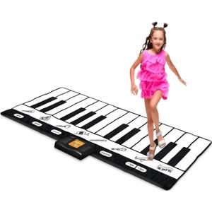 Play22 6 Ft. Floor Piano Mat for Toddlers - 24 Keys Piano Play Mat for Kids - Keyboard Playmat has Record, Playback, Demo, Play, Adjustable Vol. - Best Piano Gift for Boys & Girls